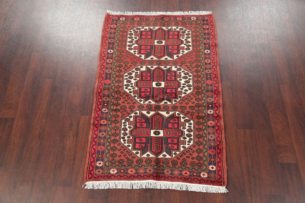 Geometric Hamedan Persian Area Rug 3x5