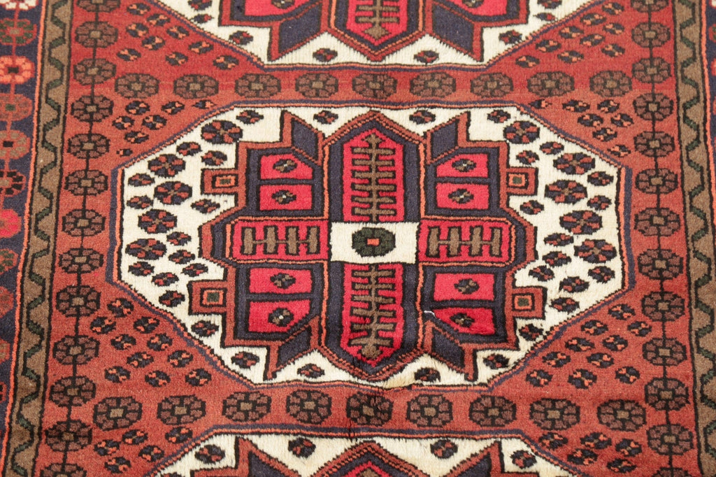 Geometric Hamedan Persian Area Rug 3x5