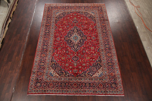 Floral Kashan Persian Red Area Rug 8x11