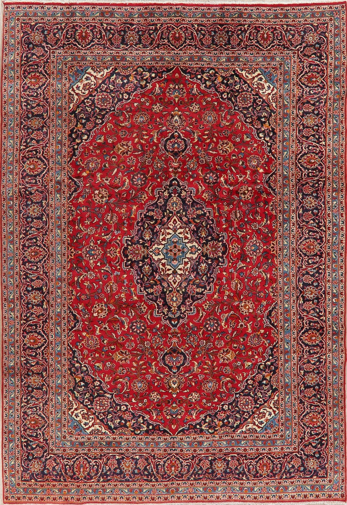 Floral Kashan Persian Red Area Rug 8x11