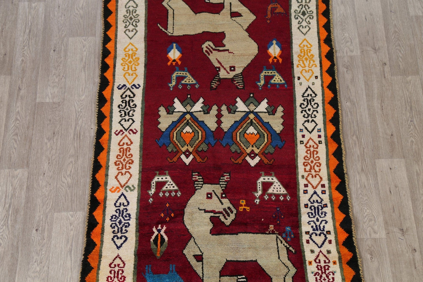 Animal Pictorial Tribal Gabbeh Shiraz Persian Area Rug 4x8