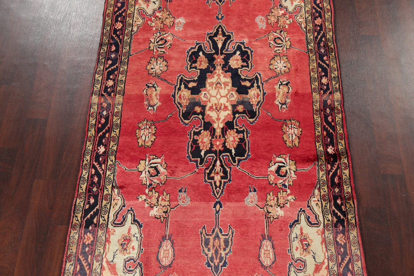 Vintage Red Sultanabad Persian Area Rug 5x9