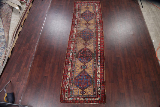 Antique Pre-1900 Vegetable Dye Heriz Bakhshayesh Persian Rug 4x13