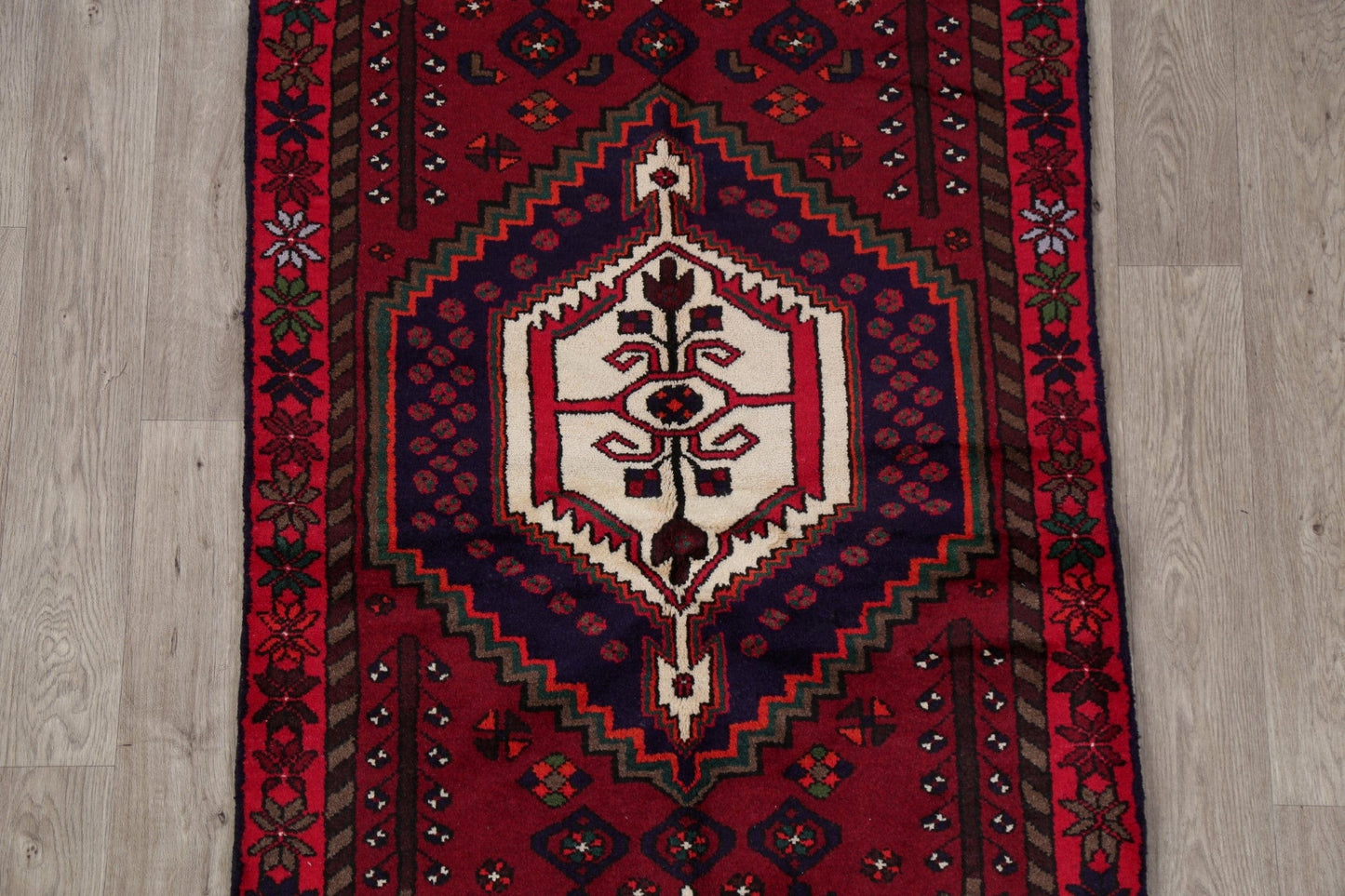 Tribal Geometric Hamedan Persian Area Rug 3x5