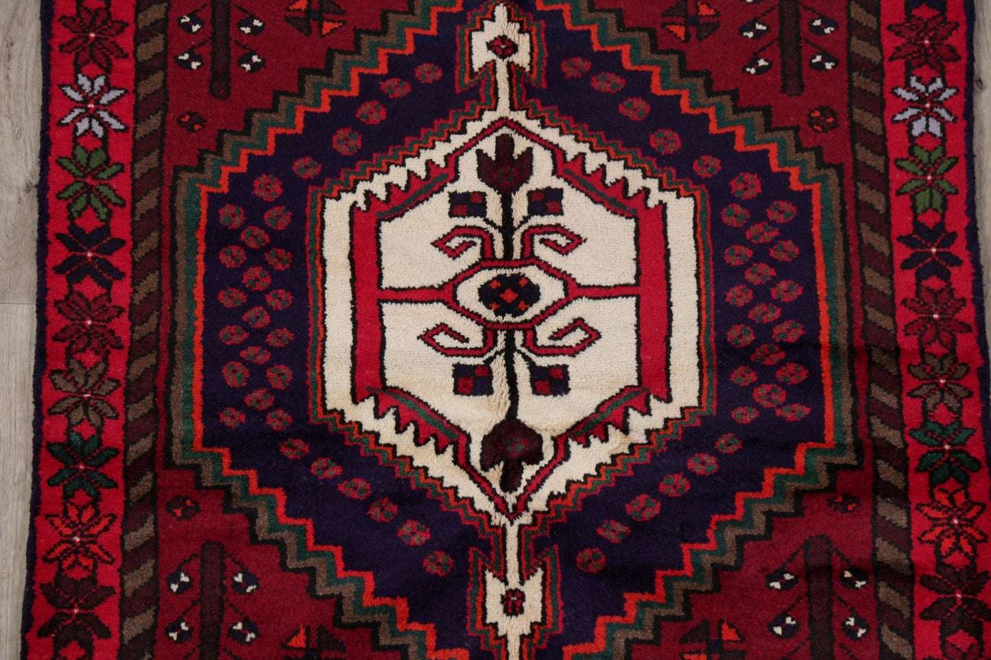 Tribal Geometric Hamedan Persian Area Rug 3x5