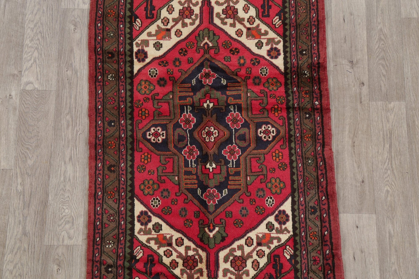 Geometric Hamedan Persian Area Rug 3x5