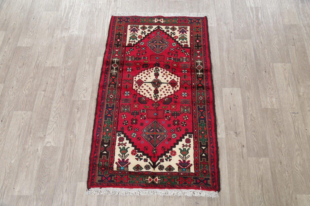 Tribal Geometric Hamedan Persian Area Rug 3x5