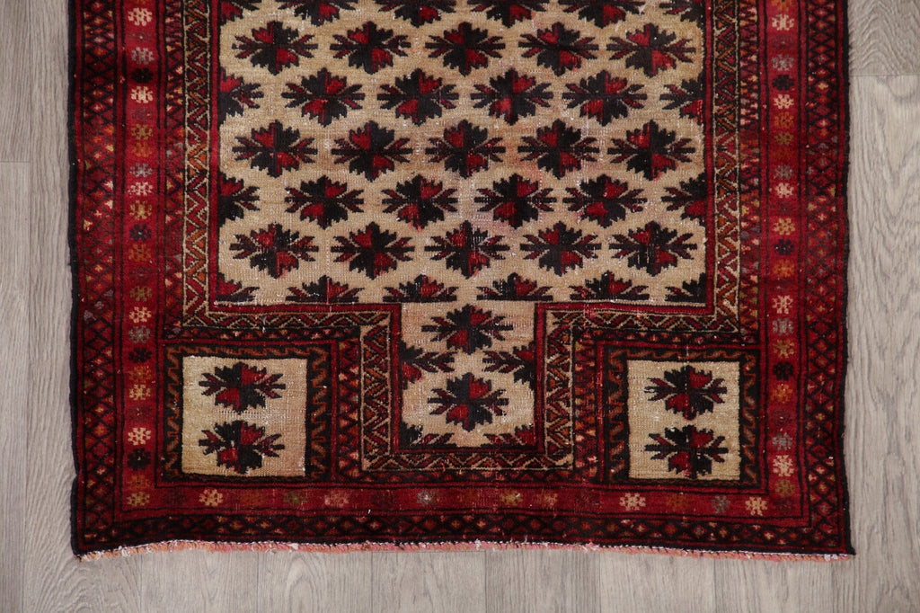 Antique Geometric Balouch Oriental Area Rug 3x5