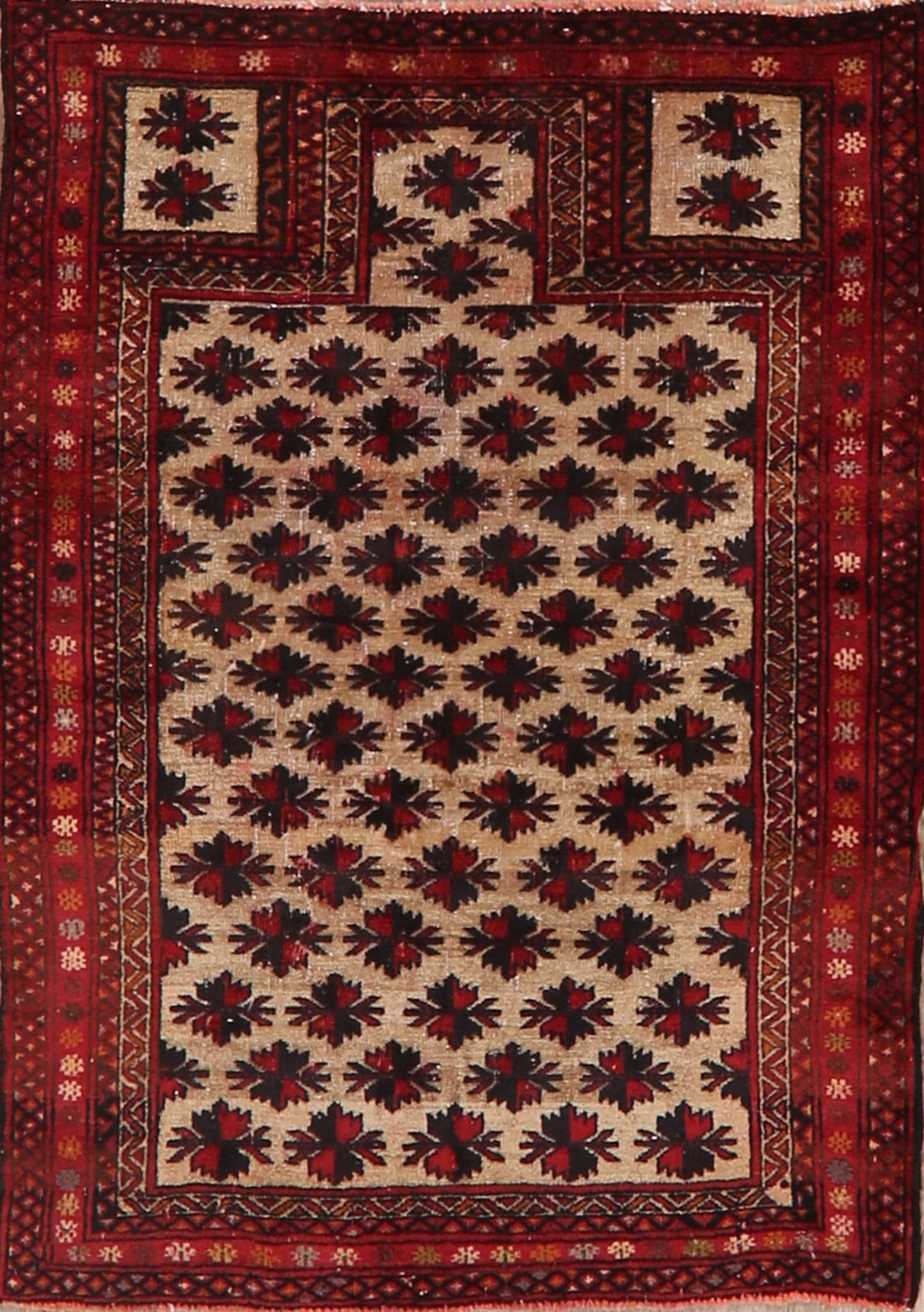 Antique Geometric Balouch Oriental Area Rug 3x5