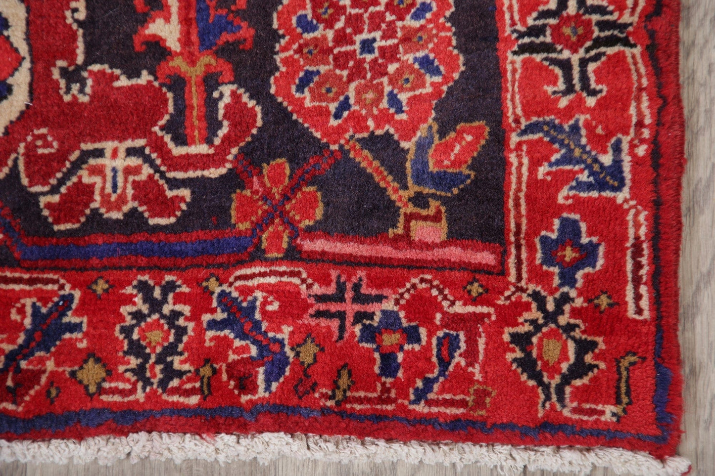 Geometric Red Heriz Persian Area Rug 4x6