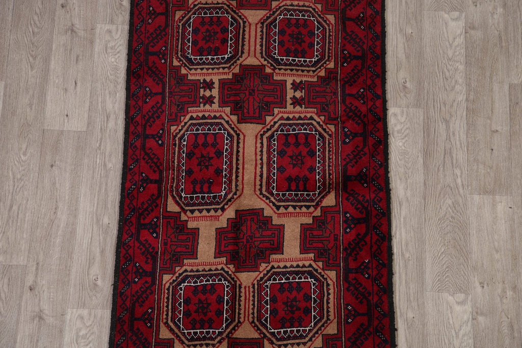 Geometric Brown Balouch Oriental Area Rug 3x6