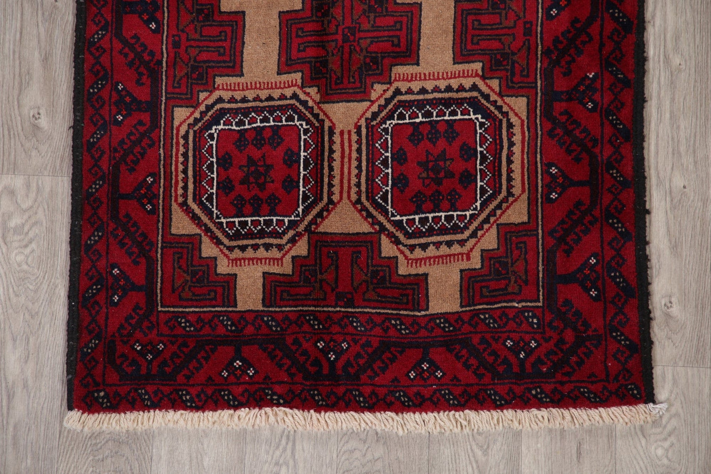 Geometric Brown Balouch Oriental Area Rug 3x6