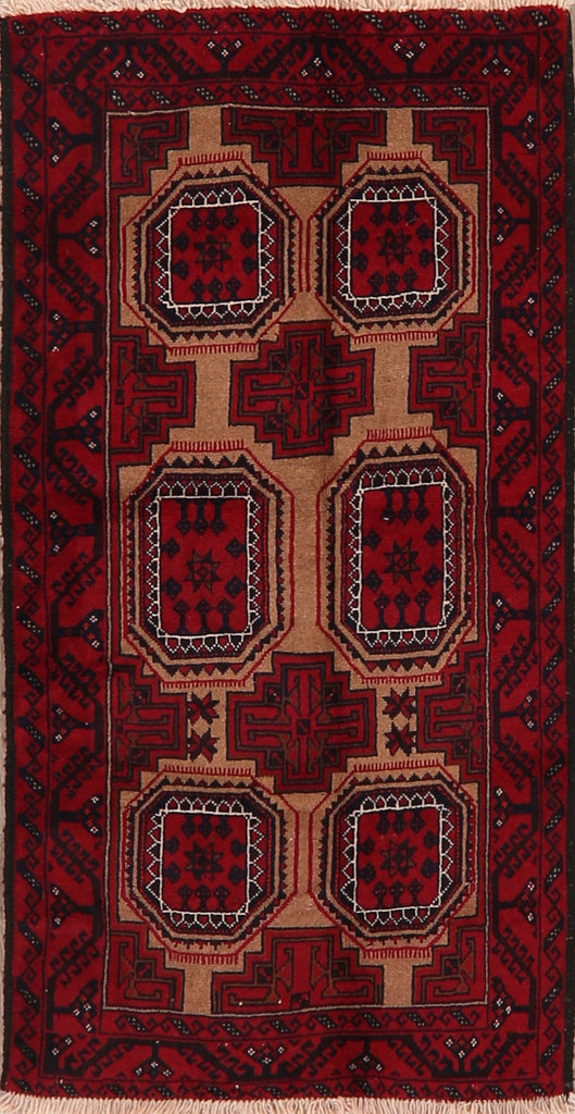 Geometric Brown Balouch Oriental Area Rug 3x6