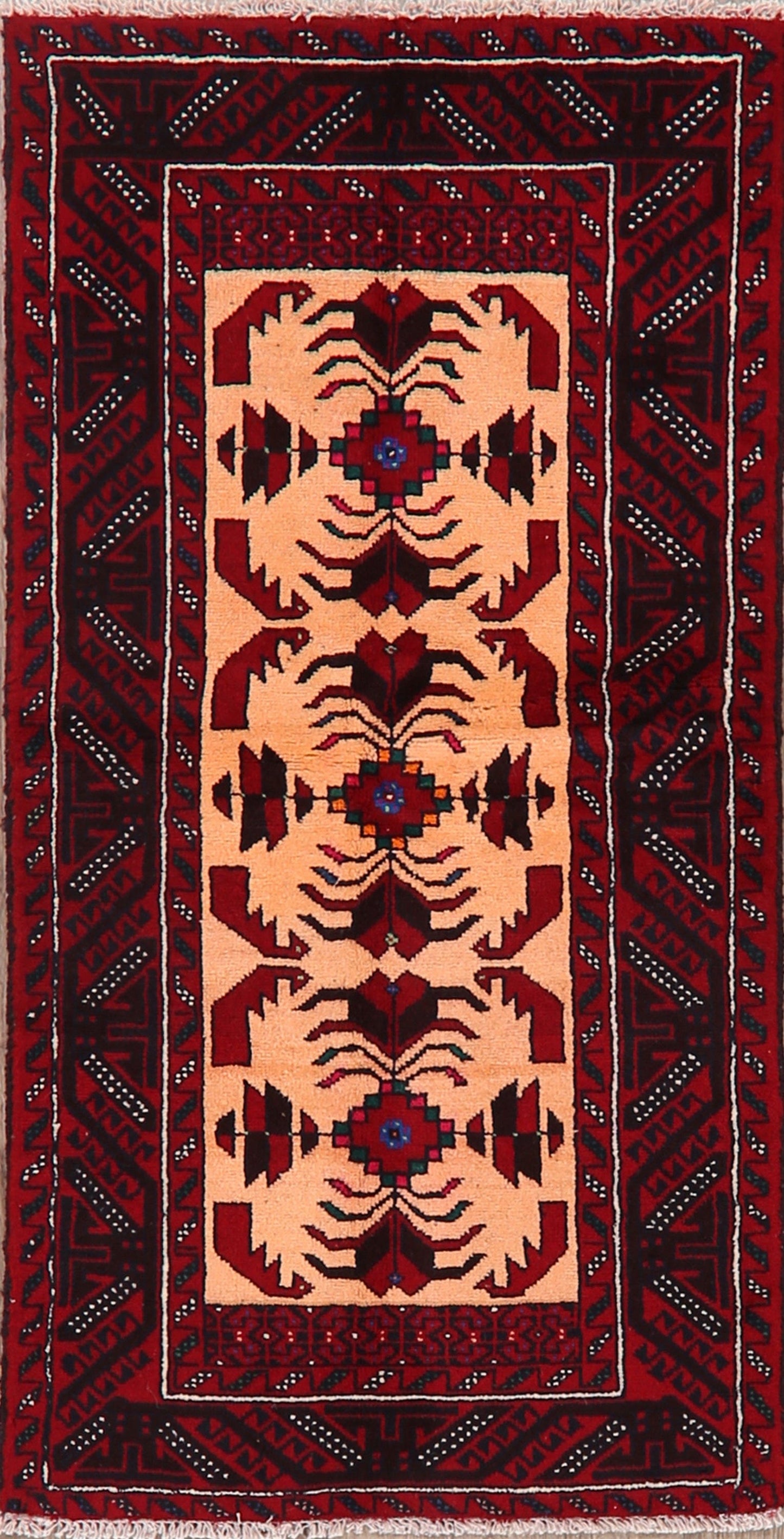 Geometric Balouch Afghan Oriental Area Rug 3x6