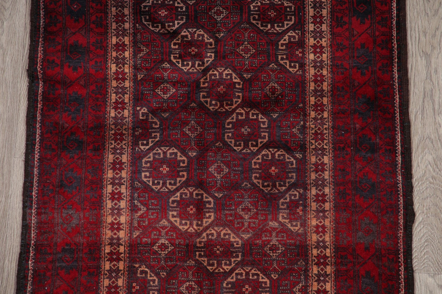 Geometric Red Balouch Oriental Area Rug 3x6