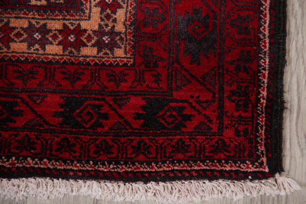 Geometric Red Balouch Oriental Area Rug 3x6