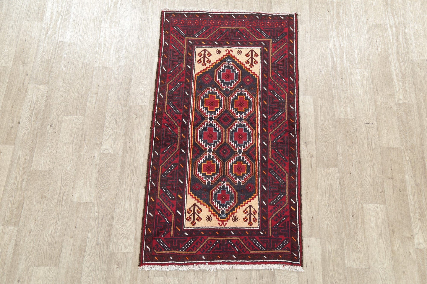 Geometric Balouch Afghan Oriental Area Rug 3x6