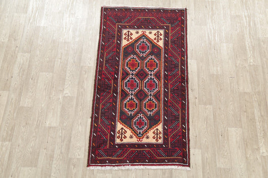 Geometric Balouch Afghan Oriental Area Rug 3x6