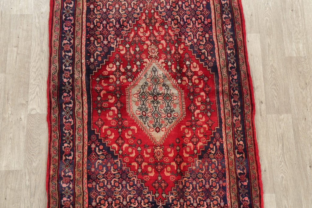 Geometric Red Bidjar Persian Area Rug 4x6