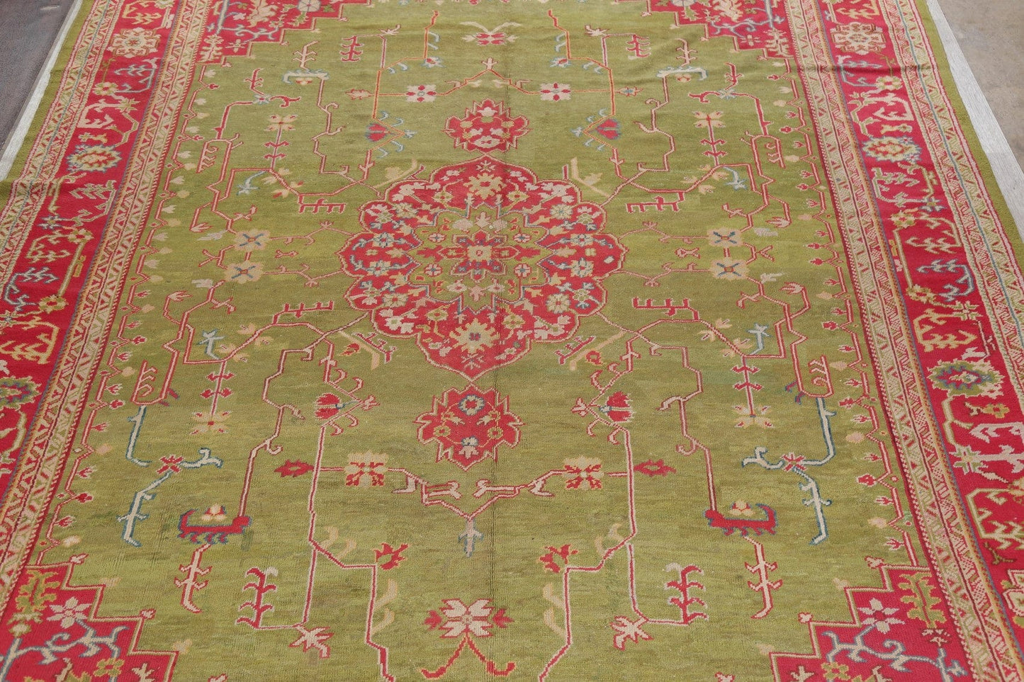 Antique Pre-1900 Oushak Turkish Area Rug 13x16 Large