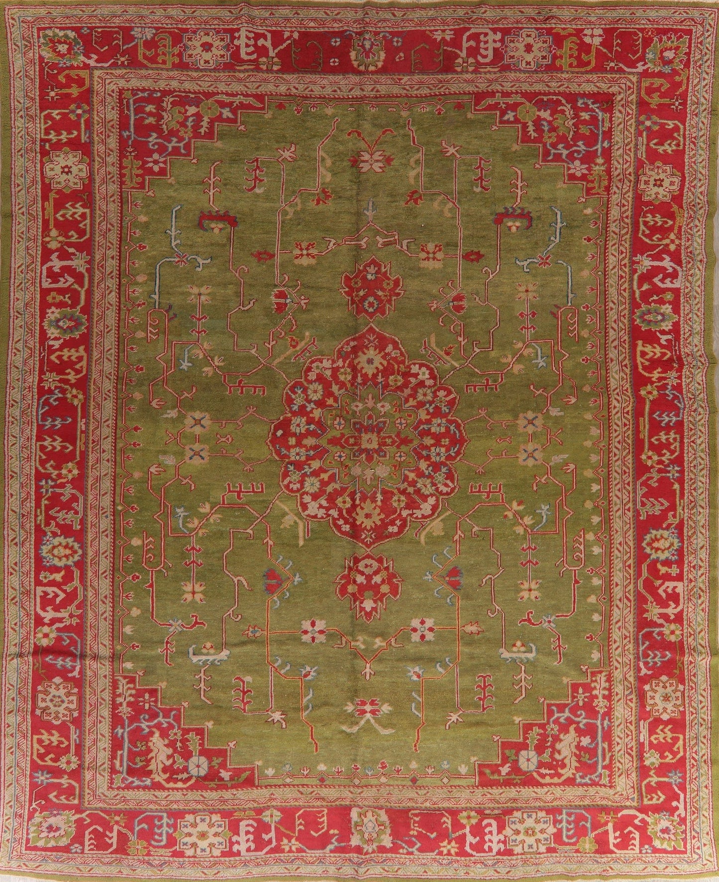 Antique Pre-1900 Oushak Turkish Area Rug 13x16 Large