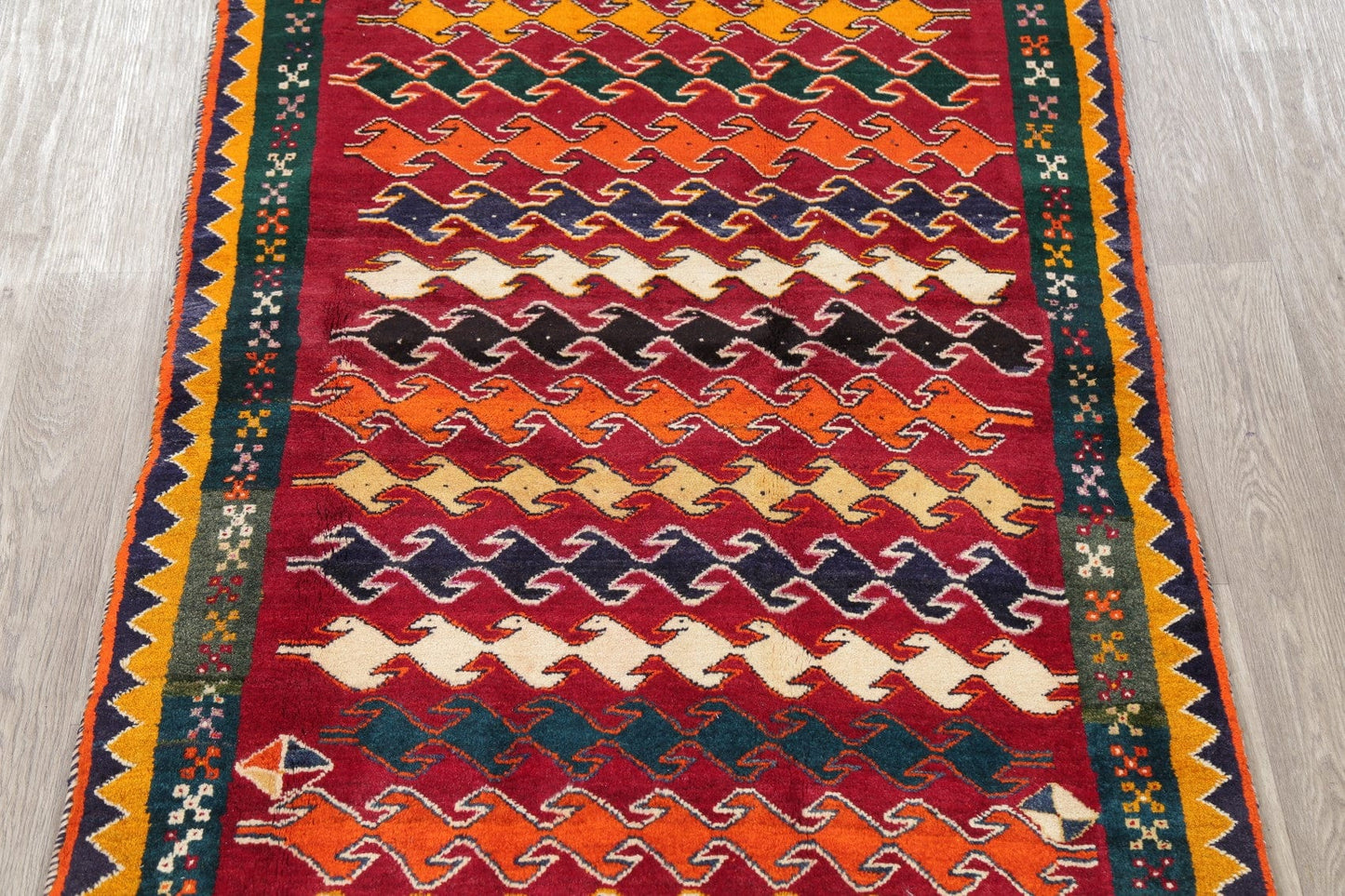 Geometric Gabbeh Red Persian Area Rug 4x6