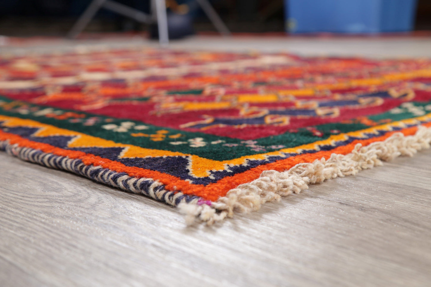 Geometric Gabbeh Red Persian Area Rug 4x6