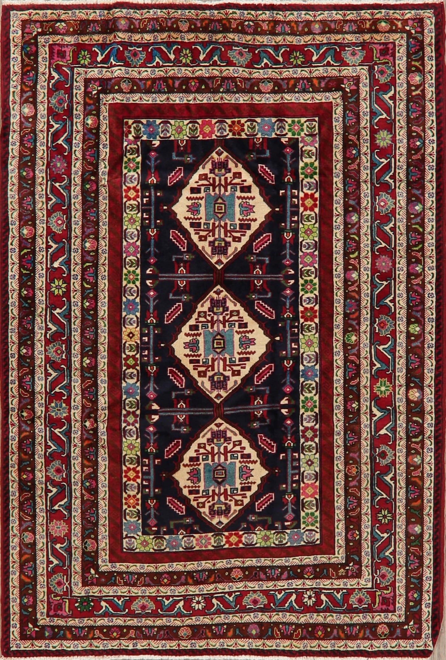 Geometric Ardebil Persian Area Rug 5x7