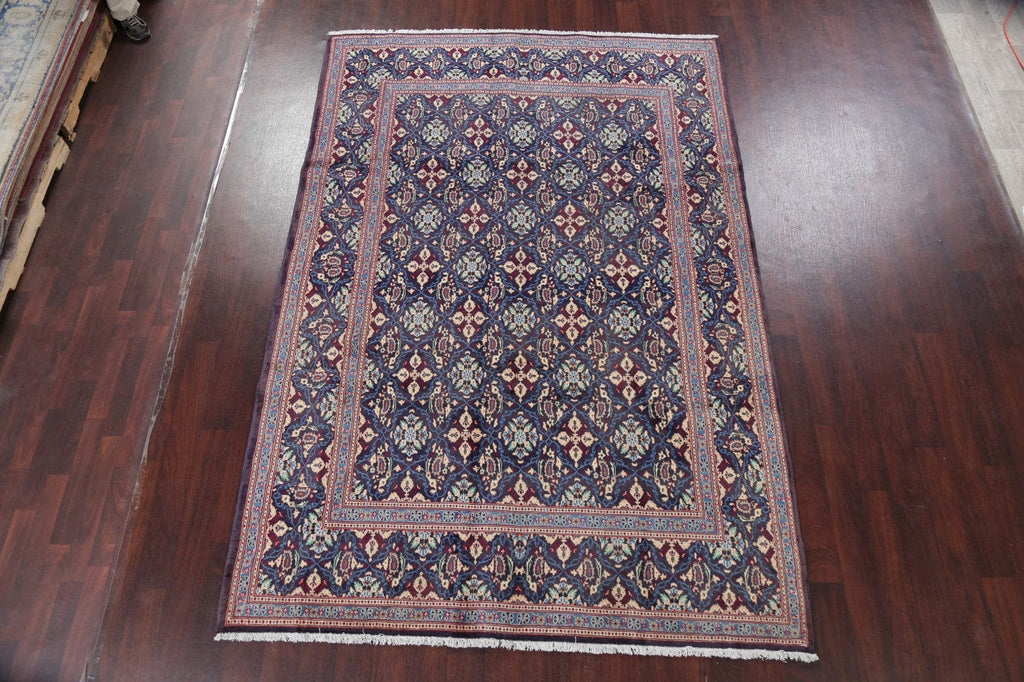 All-Over Navy Blue Mood Persian Area Rug 7x10