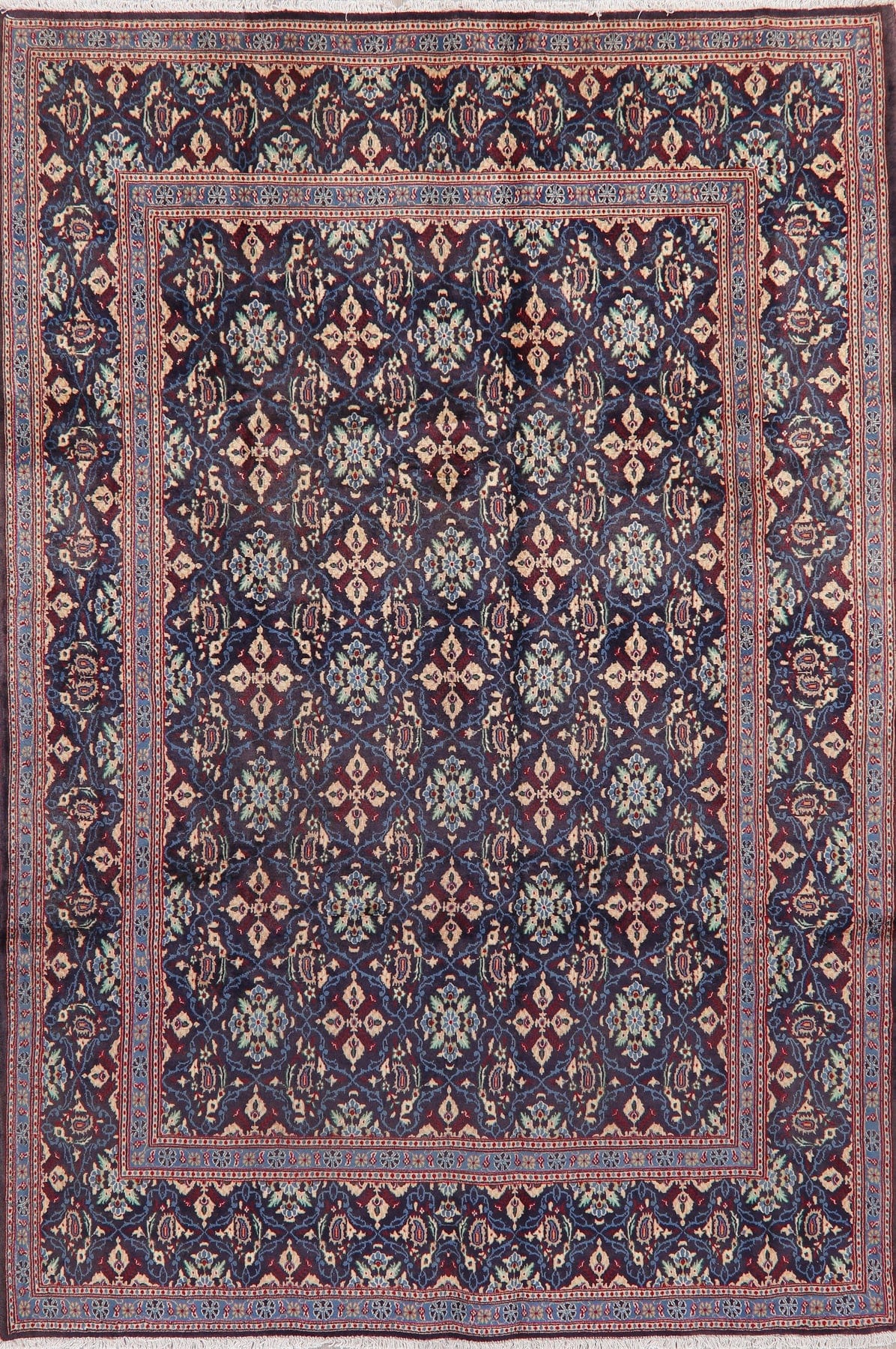 All-Over Navy Blue Mood Persian Area Rug 7x10