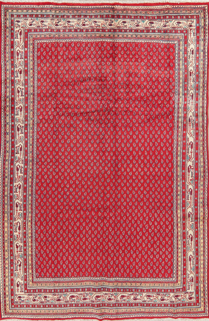 Boteh Botemir Persian Red Area Rug 7x10