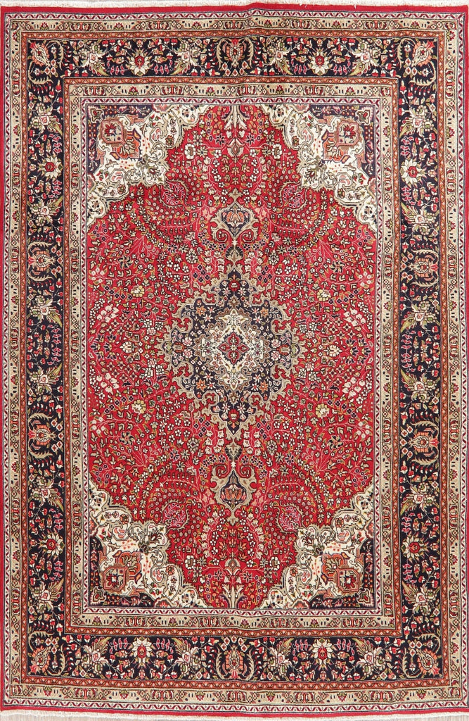 Floral Tabriz Red Persian Area Rug 6x10