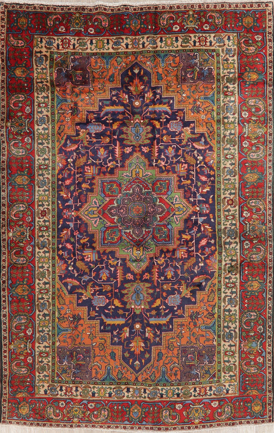 Set of 2 Geometric Tabriz Persian Area Rug 7x11