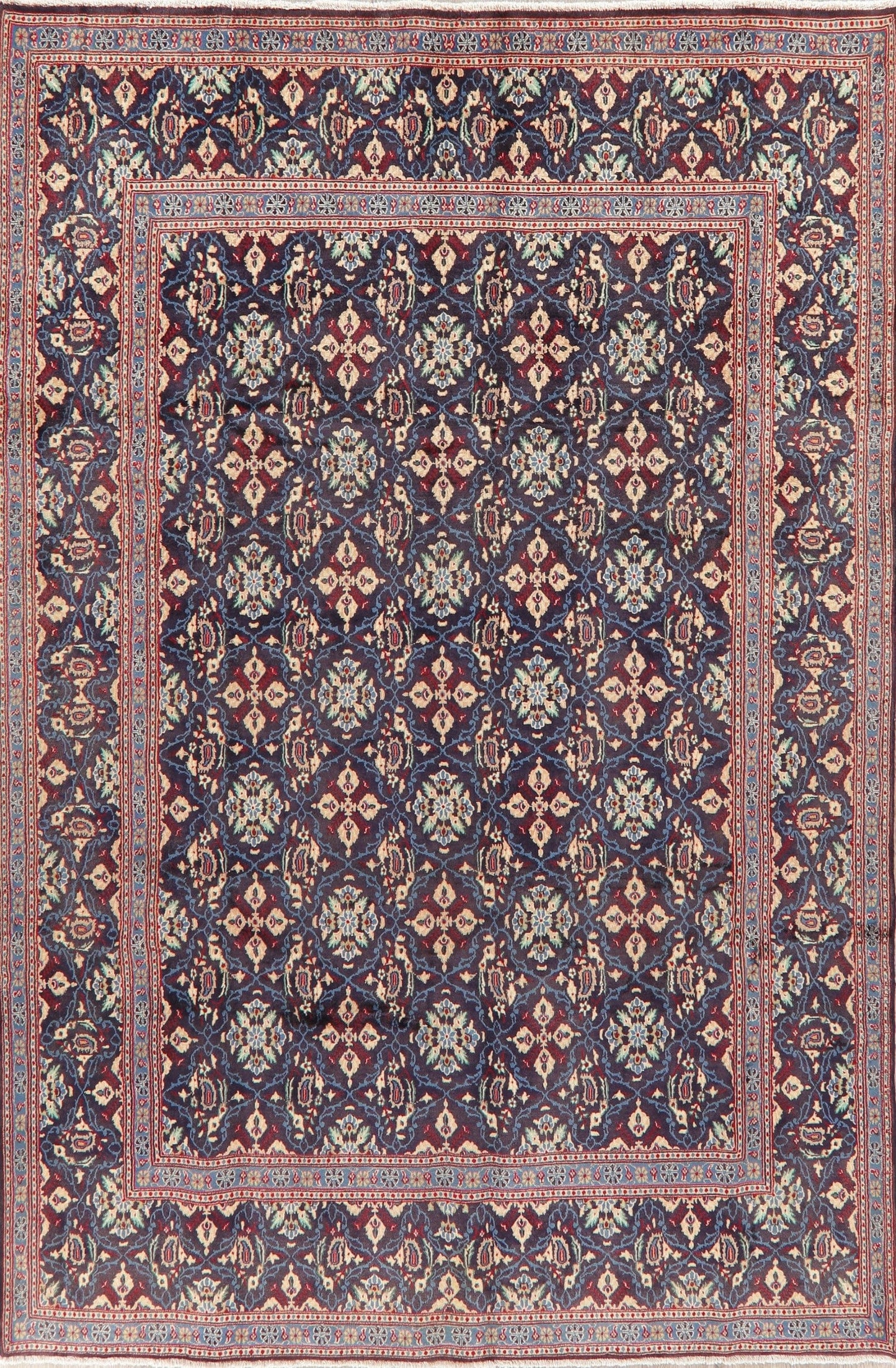 Vintage Geometric Mood Persian Area Rug 7x10