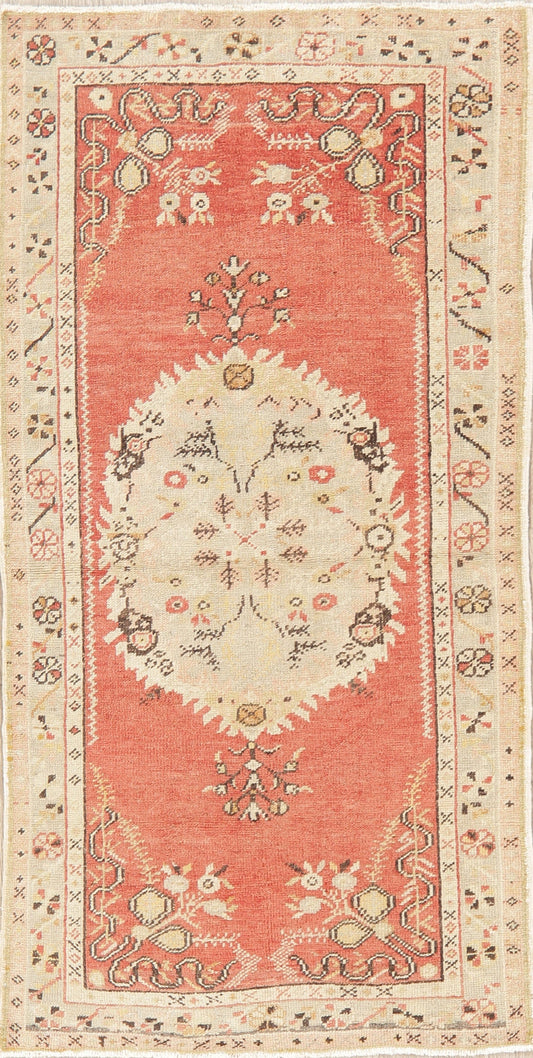 Rust Geometric Anatolian Turkish Area Rug 3x6