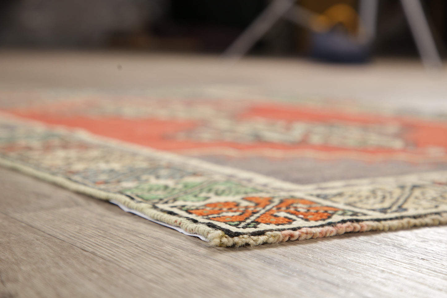 Geometric Red Anatolian Turkish Area Rug 3x4