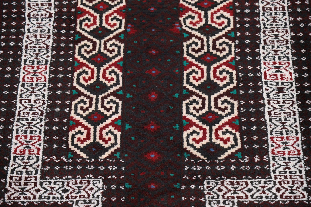 Geometric Red Balouch Oriental Area Rug 3x4