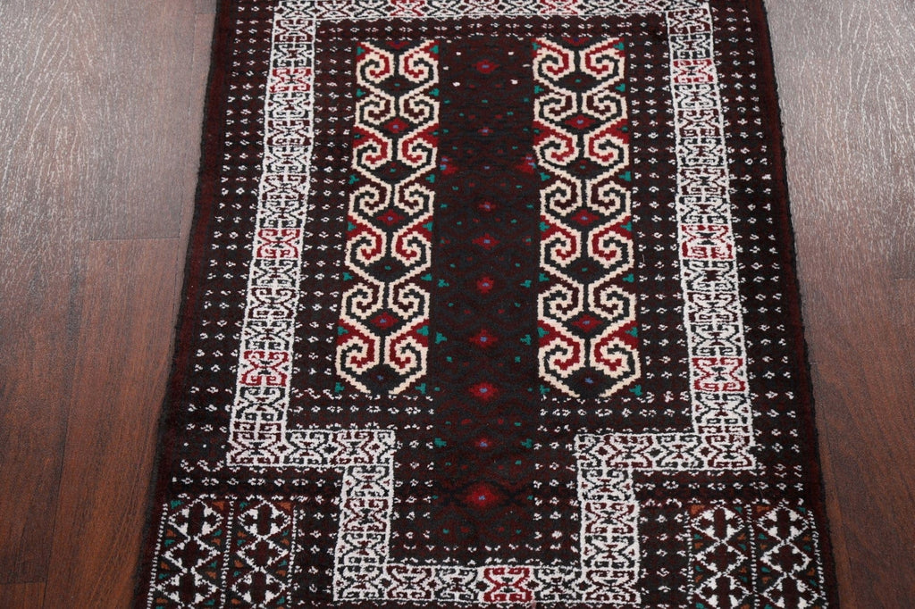 Geometric Red Balouch Oriental Area Rug 3x4