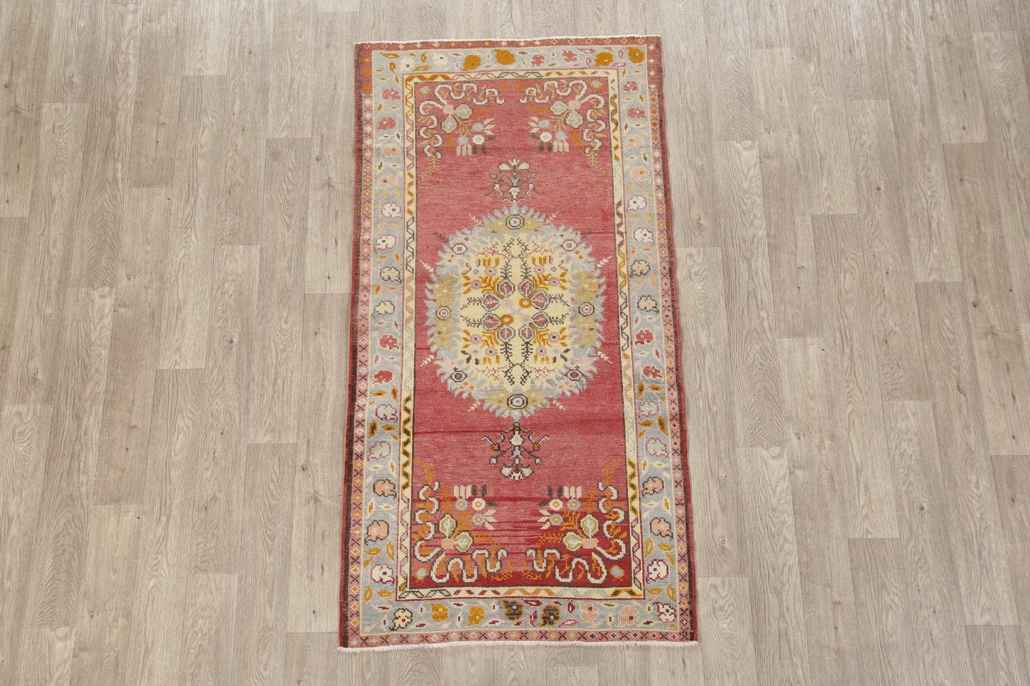 Geometric Red Anatolian Turkish Area Rug 3x6