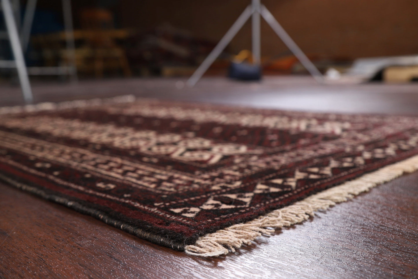 Geometric Red Balouch Oriental Area Rug 3x4