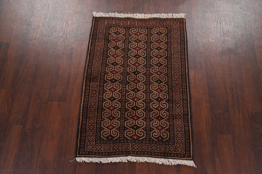 Brown Geometric Balouch Oriental Area Rug 3x4