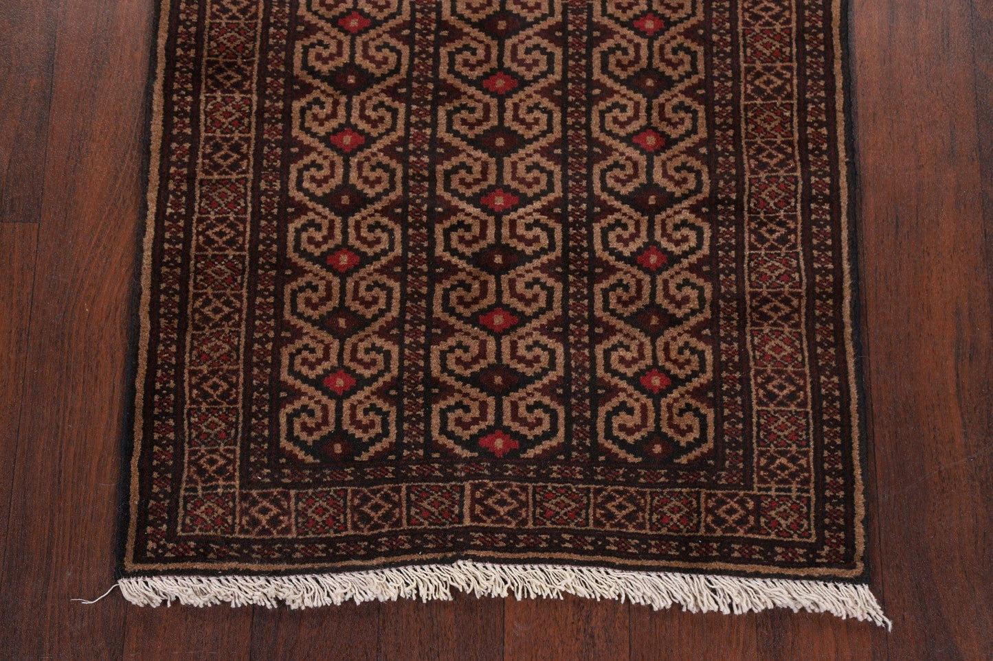 Brown Geometric Balouch Oriental Area Rug 3x4