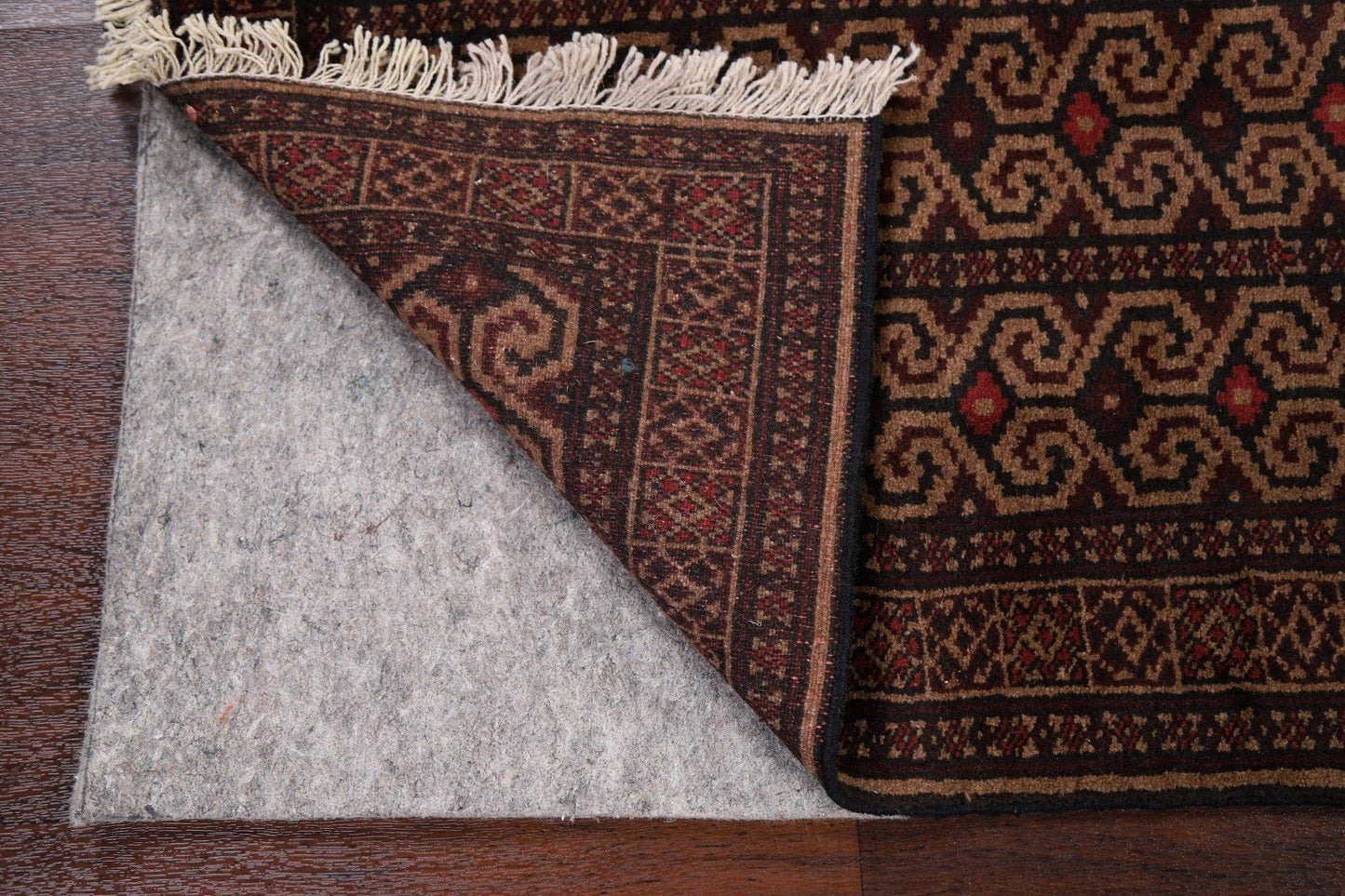 Brown Geometric Balouch Oriental Area Rug 3x4