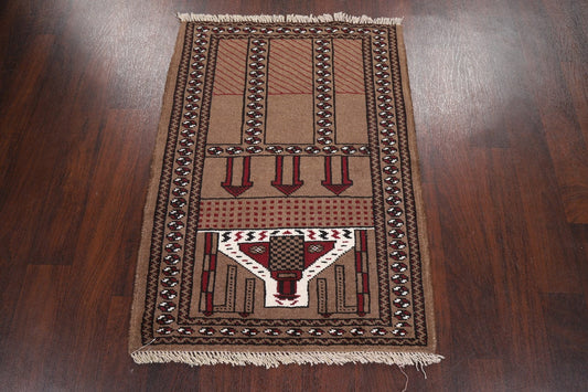 Pictorial Balouch Prayer Oriental Area Rug 3x4