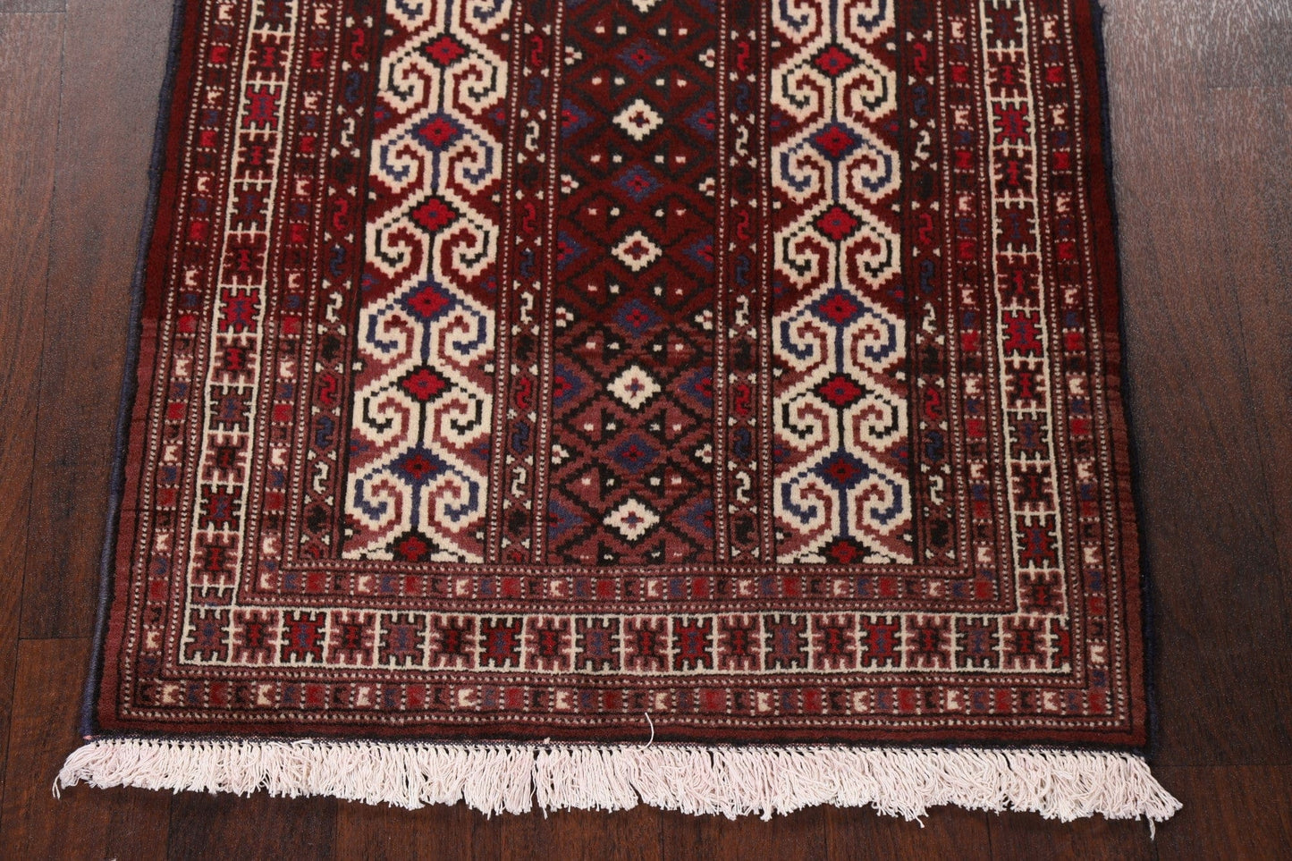 Geometric Red Balouch Oriental Area Rug 3x4