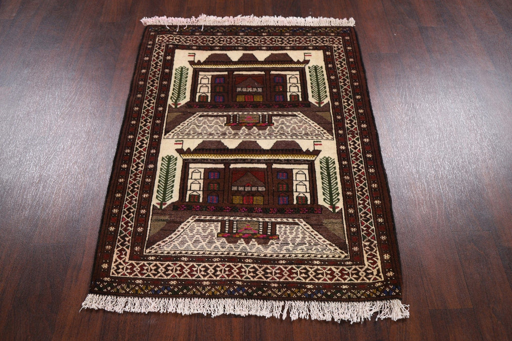 Geometric Balouch Afghan Area Rug 3x4