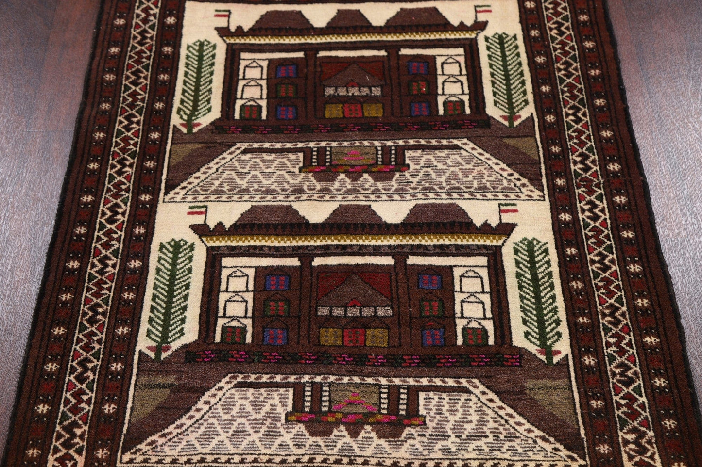 Geometric Balouch Afghan Area Rug 3x4