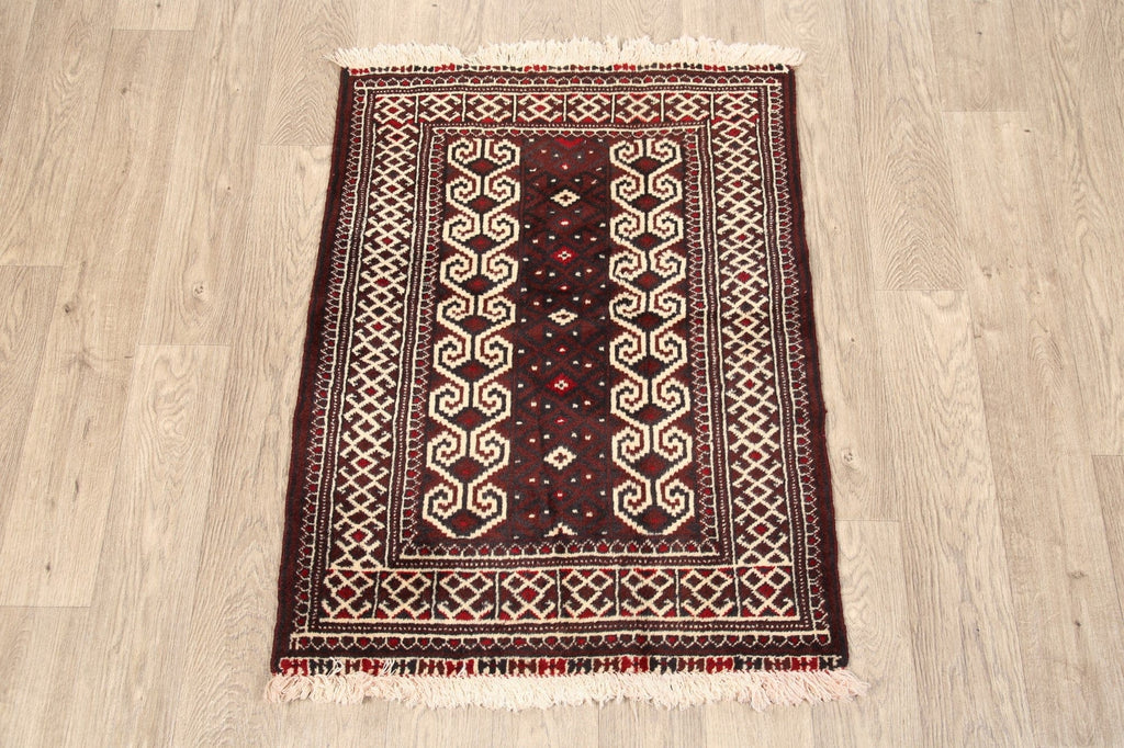 Geometric Red Balouch Oriental Area Rug 3x3 Square