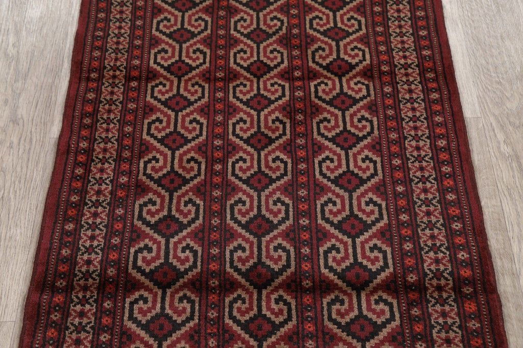 All-Over Geometric Balouch Afghan Area Rug 3x4