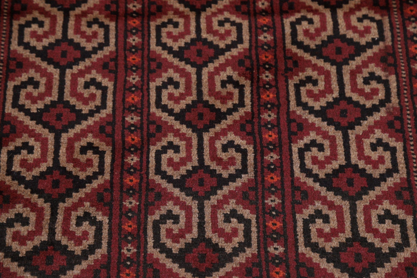 All-Over Geometric Balouch Afghan Area Rug 3x4